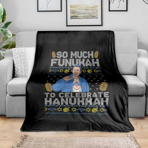 Funny Ugly Hanukkah Throw Blanket So Much Funukah To Celebrate Hanukkah Sandler TS10 Print Your Wear