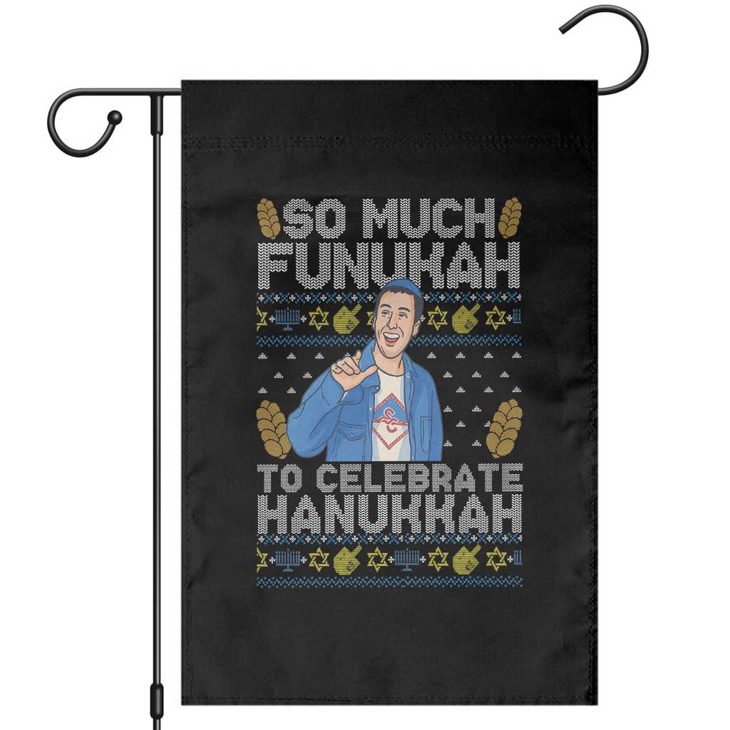 Funny Ugly Hanukkah Garden Flag So Much Funukah To Celebrate Hanukkah Sandler TS10 Black Print Your Wear