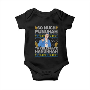 Funny Ugly Hanukkah Baby Onesie So Much Funukah To Celebrate Hanukkah Sandler TS10 Black Print Your Wear