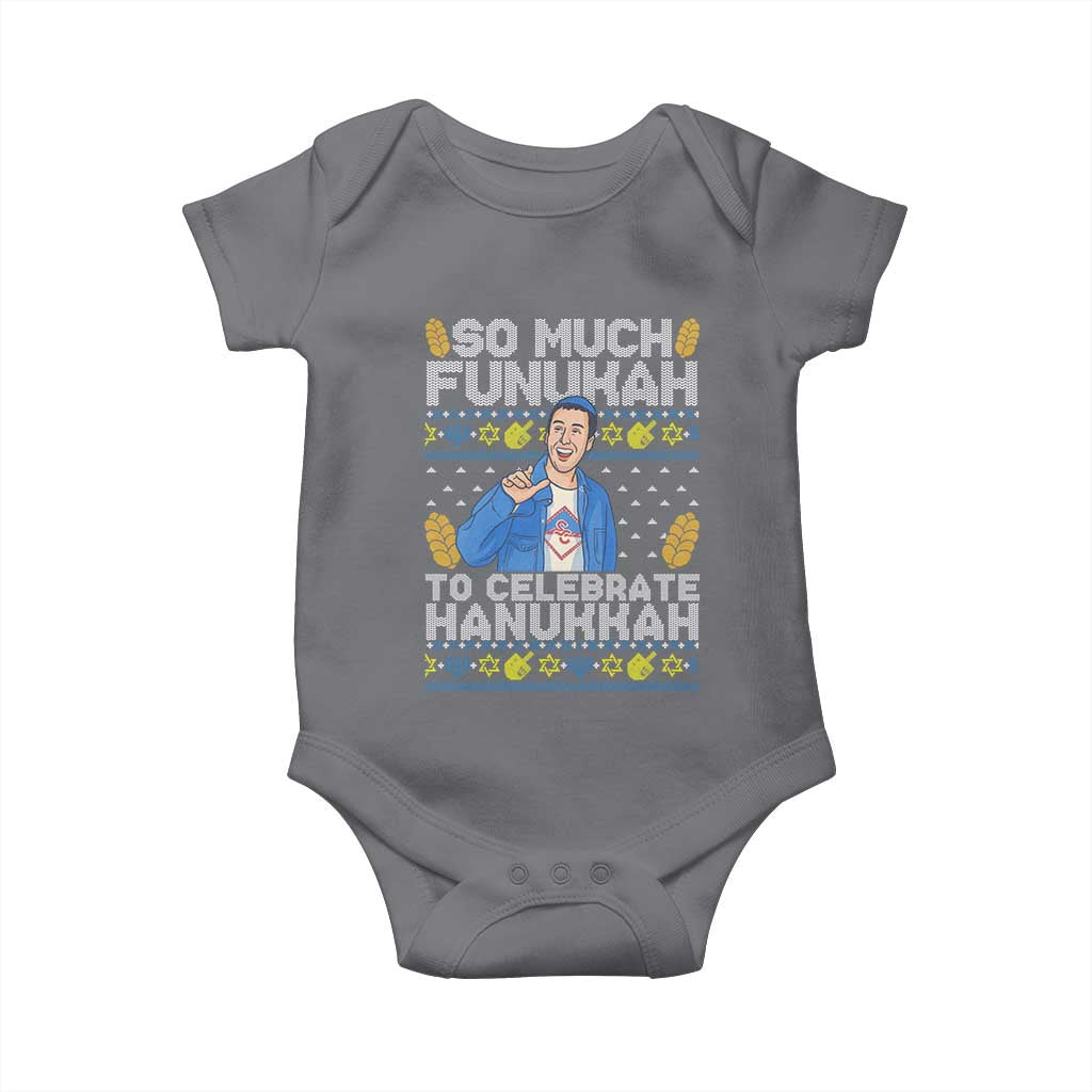 Funny Ugly Hanukkah Baby Onesie So Much Funukah To Celebrate Hanukkah Sandler TS10 Charcoal Print Your Wear