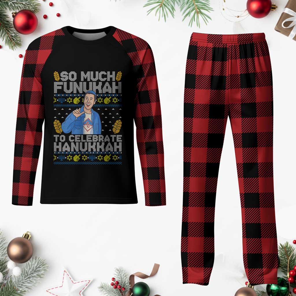 Funny Ugly Hanukkah Plaid Pajama Set So Much Funukah To Celebrate Hanukkah Sandler TS10 Buffalo Plaid Print Your Wear