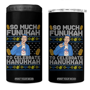 Funny Ugly Hanukkah 4 in 1 Can Cooler Tumbler So Much Funukah To Celebrate Hanukkah Sandler TS10 One Size: 16 oz Black Print Your Wear