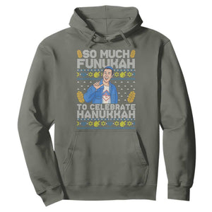 Funny Ugly Hanukkah Hoodie So Much Funukah To Celebrate Hanukkah Sandler TS10 Military Green Print Your Wear