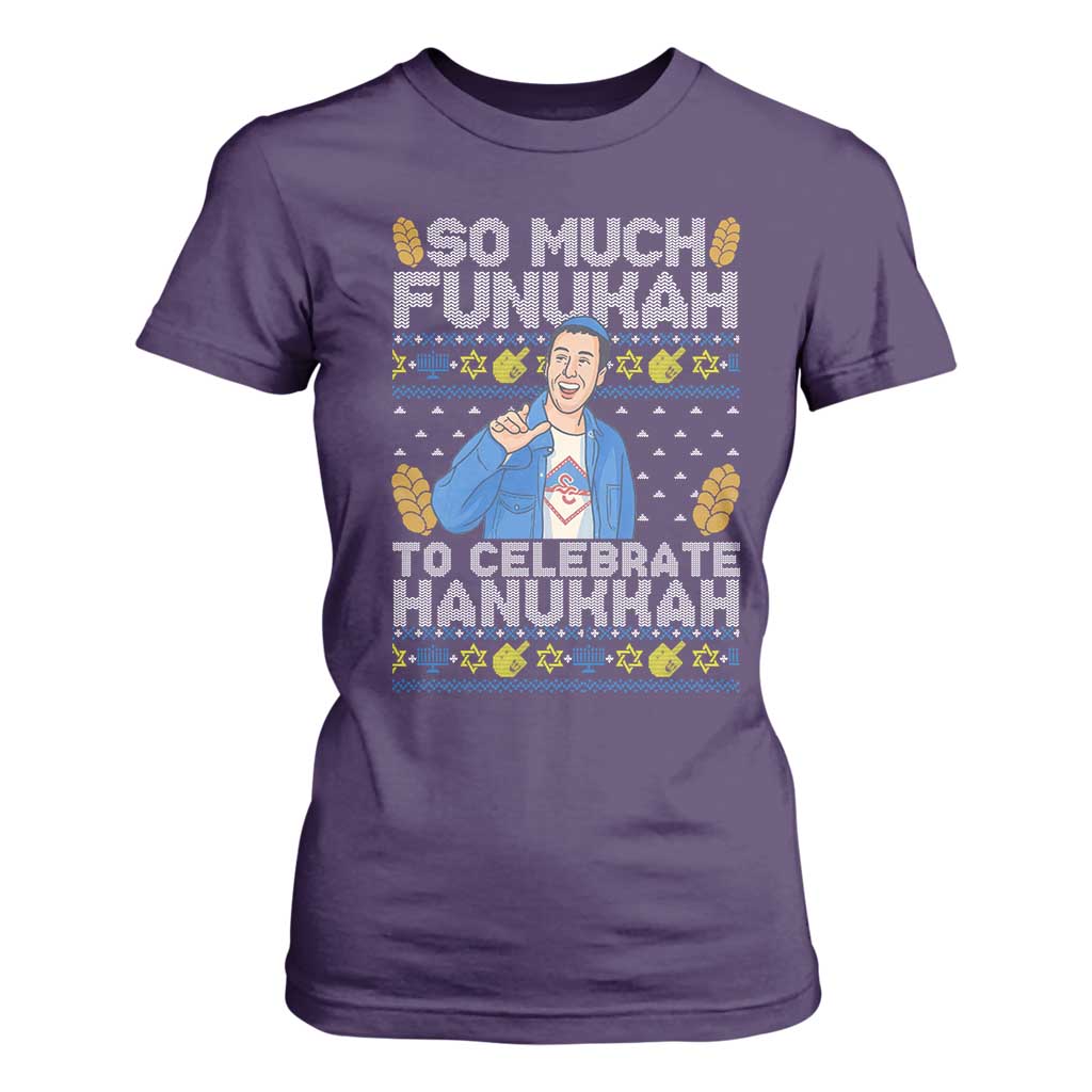 Funny Ugly Hanukkah T Shirt For Women So Much Funukah To Celebrate Hanukkah Sandler TS10 Purple Print Your Wear