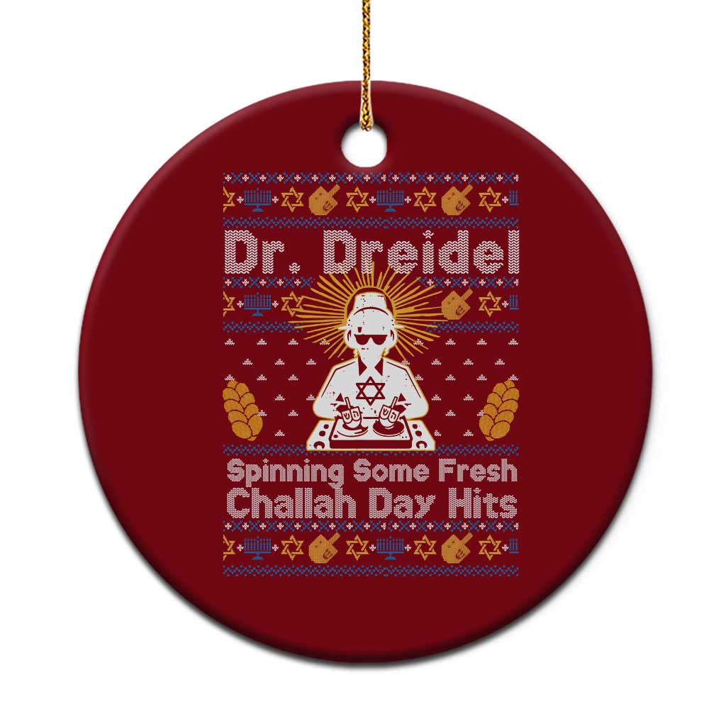 Funny Ugly Hanukkah Ceramic Ornament Mr Dreidel Dj Chanukkah Jewish TS10 1pc Red Print Your Wear