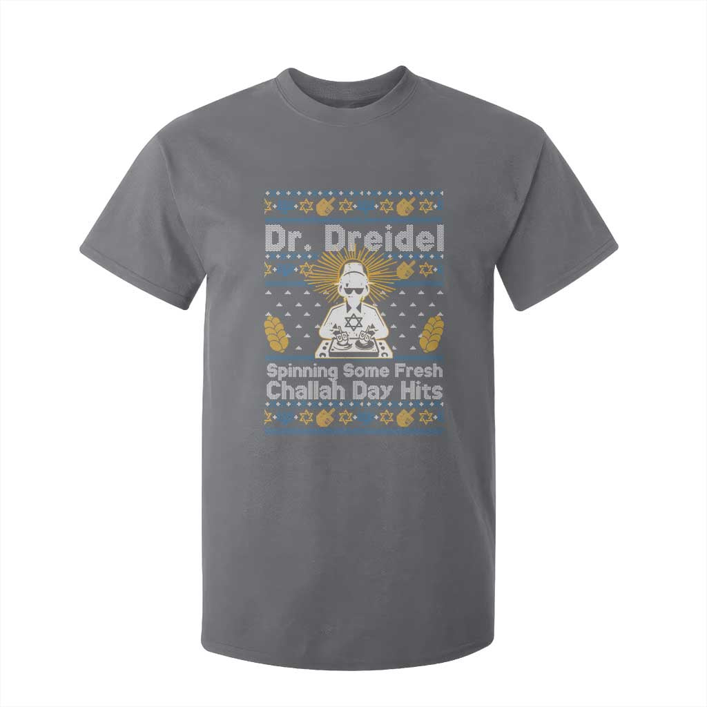 Funny Ugly Hanukkah T Shirt For Kid Mr Dreidel Dj Chanukkah Jewish TS10 Charcoal Print Your Wear