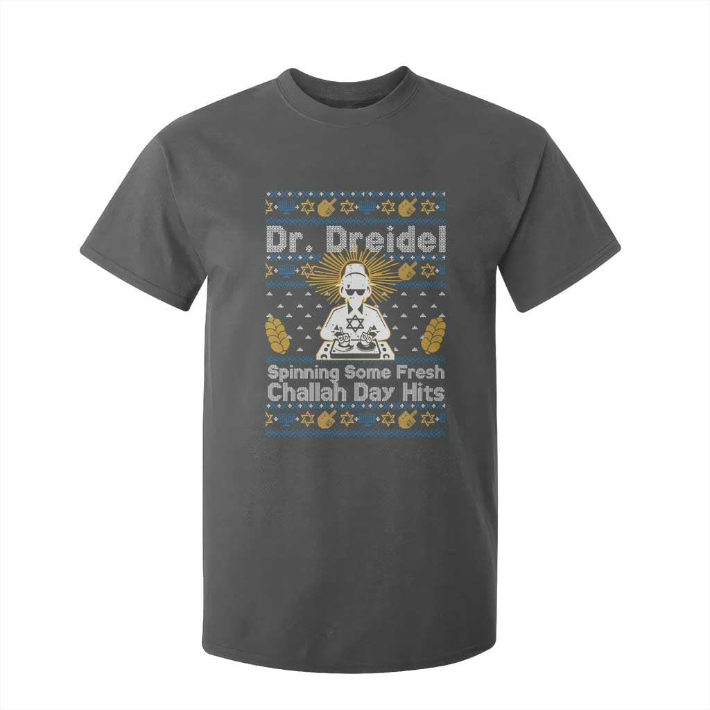 Funny Ugly Hanukkah T Shirt For Kid Mr Dreidel Dj Chanukkah Jewish TS10 Dark Heather Print Your Wear