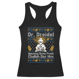 Funny Ugly Hanukkah Racerback Tank Top Mr Dreidel Dj Chanukkah Jewish TS10 Black Print Your Wear