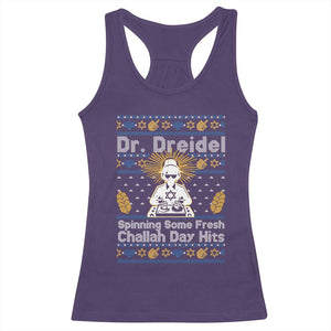 Funny Ugly Hanukkah Racerback Tank Top Mr Dreidel Dj Chanukkah Jewish TS10 Purple Print Your Wear