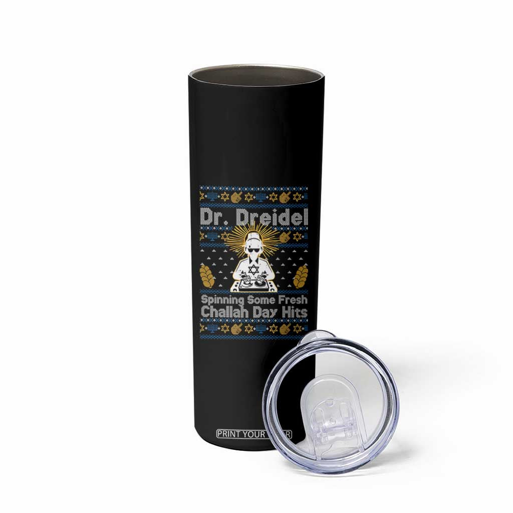 Funny Ugly Hanukkah Skinny Tumbler Mr Dreidel Dj Chanukkah Jewish TS10 Print Your Wear