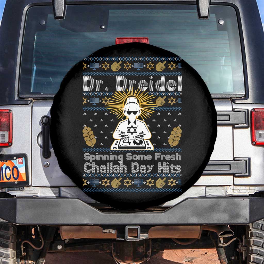 Funny Ugly Hanukkah Spare Tire Cover Mr Dreidel Dj Chanukkah Jewish TS10 No hole Black Print Your Wear