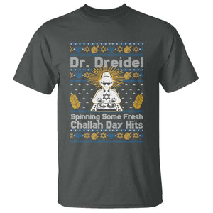 Funny Ugly Hanukkah T Shirt Mr Dreidel Dj Chanukkah Jewish TS10 Dark Heather Print Your Wear