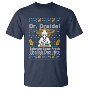 Funny Ugly Hanukkah T Shirt Mr Dreidel Dj Chanukkah Jewish TS10 Navy Print Your Wear