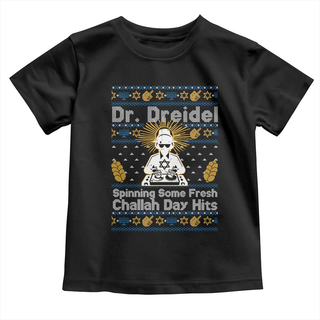 Funny Ugly Hanukkah Toddler T Shirt Mr Dreidel Dj Chanukkah Jewish TS10 Black Print Your Wear