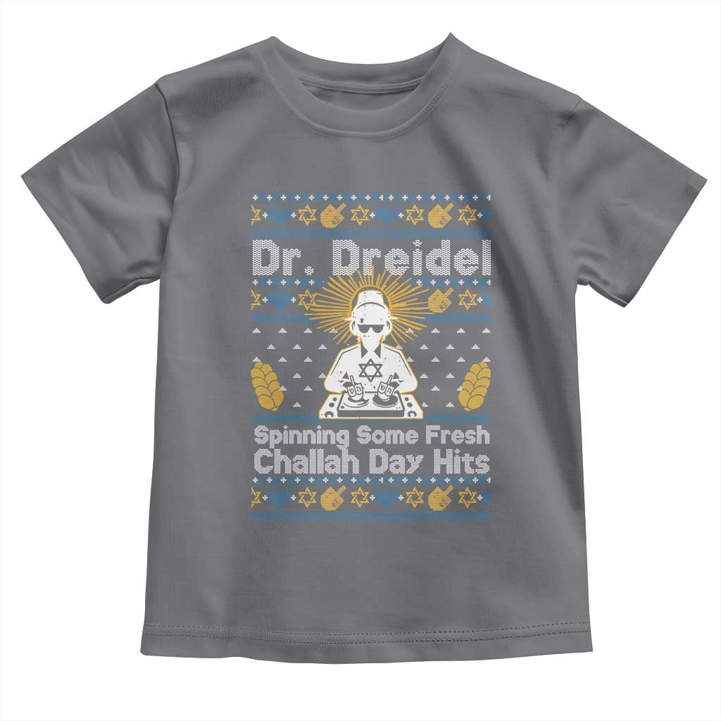 Funny Ugly Hanukkah Toddler T Shirt Mr Dreidel Dj Chanukkah Jewish TS10 Charcoal Print Your Wear