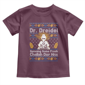 Funny Ugly Hanukkah Toddler T Shirt Mr Dreidel Dj Chanukkah Jewish TS10 Maroon Print Your Wear