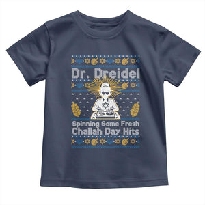 Funny Ugly Hanukkah Toddler T Shirt Mr Dreidel Dj Chanukkah Jewish TS10 Navy Print Your Wear