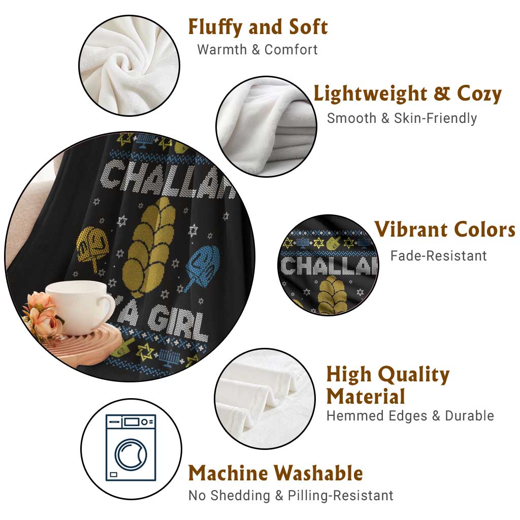 Funny Ugly Hanukkah Throw Blanket Challah At Ya Girl Matching TS10 Print Your Wear