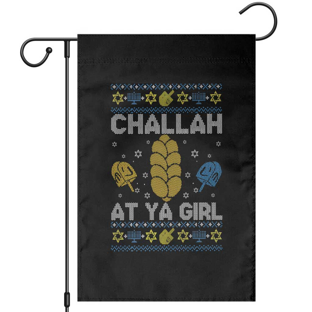 Funny Ugly Hanukkah Garden Flag Challah At Ya Girl Matching TS10 Black Print Your Wear