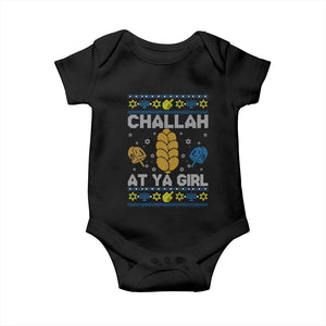 Funny Ugly Hanukkah Baby Onesie Challah At Ya Girl Matching TS10 Black Print Your Wear