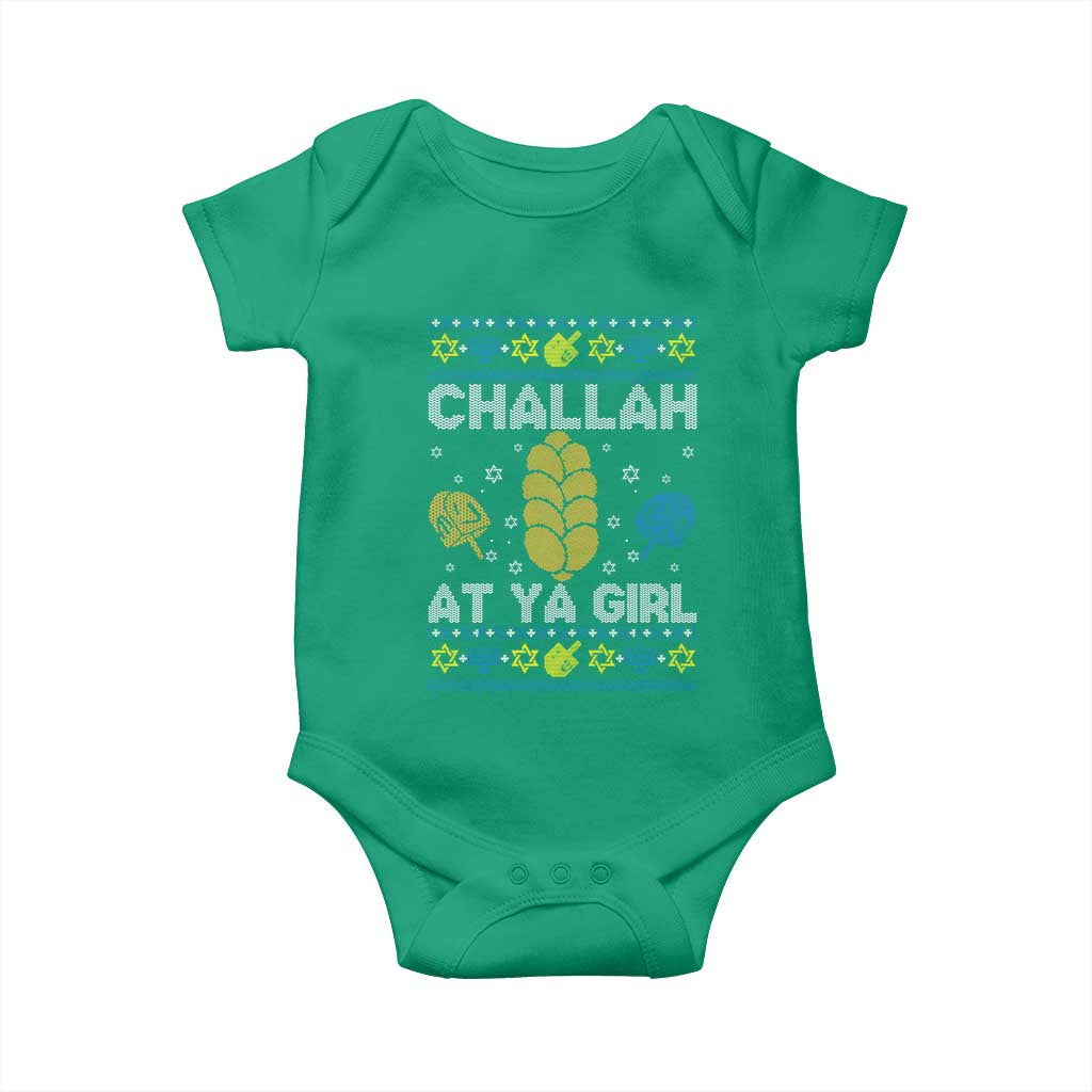 Funny Ugly Hanukkah Baby Onesie Challah At Ya Girl Matching TS10 Irish Green Print Your Wear