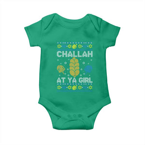 Funny Ugly Hanukkah Baby Onesie Challah At Ya Girl Matching TS10 Irish Green Print Your Wear