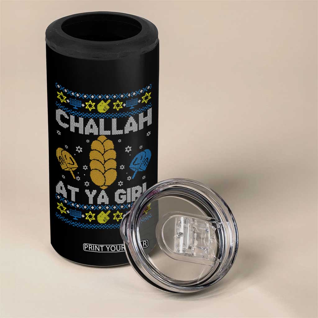 Funny Ugly Hanukkah 4 in 1 Can Cooler Tumbler Challah At Ya Girl Matching TS10 Print Your Wear