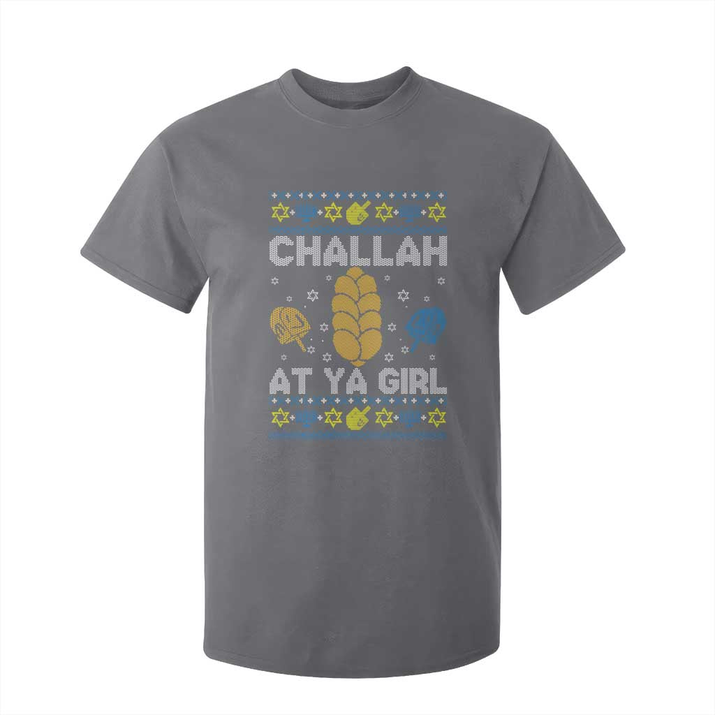 Funny Ugly Hanukkah T Shirt For Kid Challah At Ya Girl Matching TS10 Charcoal Print Your Wear