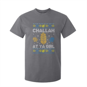 Funny Ugly Hanukkah T Shirt For Kid Challah At Ya Girl Matching TS10 Charcoal Print Your Wear