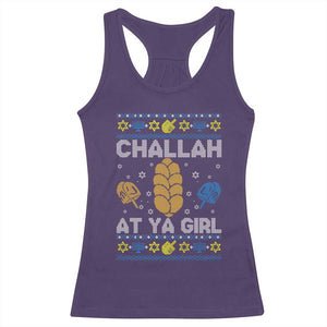 Funny Ugly Hanukkah Racerback Tank Top Challah At Ya Girl Matching TS10 Purple Print Your Wear