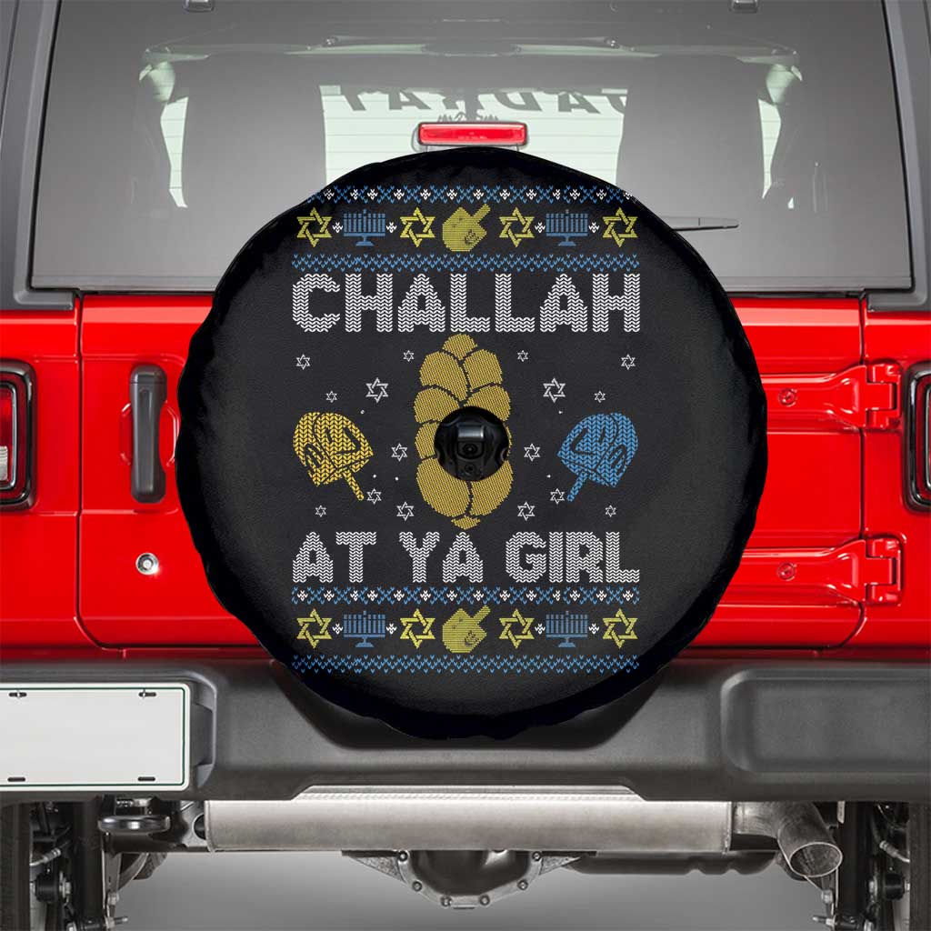 Funny Ugly Hanukkah Spare Tire Cover Challah At Ya Girl Matching TS10 Black Print Your Wear