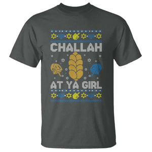 Funny Ugly Hanukkah T Shirt Challah At Ya Girl Matching TS10 Dark Heather Print Your Wear