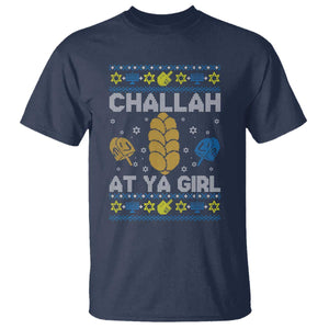 Funny Ugly Hanukkah T Shirt Challah At Ya Girl Matching TS10 Navy Print Your Wear