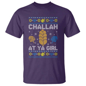 Funny Ugly Hanukkah T Shirt Challah At Ya Girl Matching TS10 Purple Print Your Wear