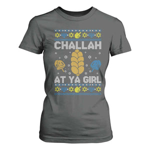 Funny Ugly Hanukkah T Shirt For Women Challah At Ya Girl Matching TS10 Dark Heather Print Your Wear