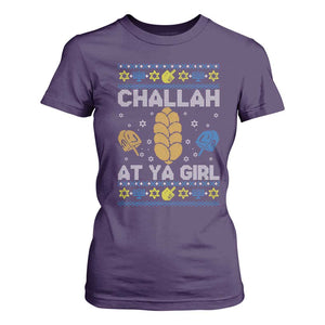 Funny Ugly Hanukkah T Shirt For Women Challah At Ya Girl Matching TS10 Purple Print Your Wear