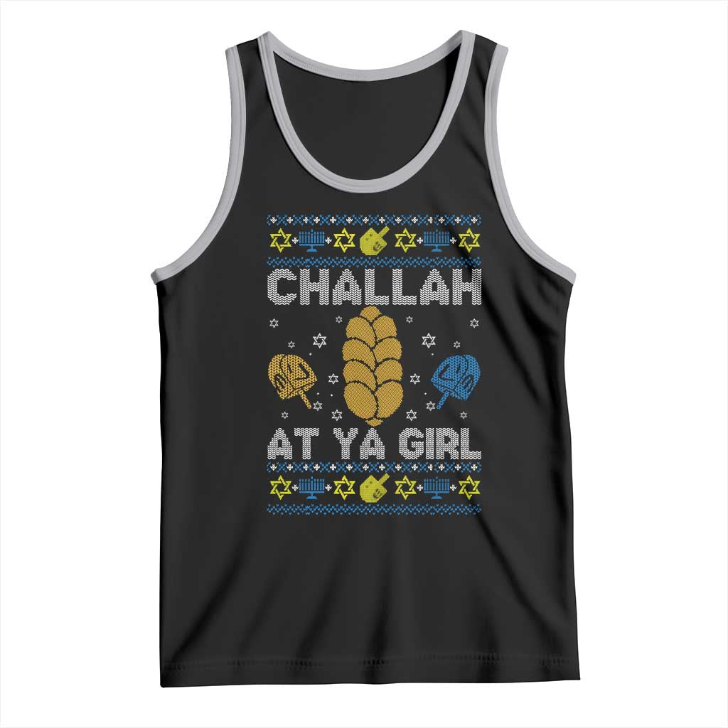 Funny Ugly Hanukkah Tank Top Challah At Ya Girl Matching TS10 Black Athletic Heather Print Your Wear