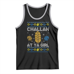 Funny Ugly Hanukkah Tank Top Challah At Ya Girl Matching TS10 Black Athletic Heather Print Your Wear