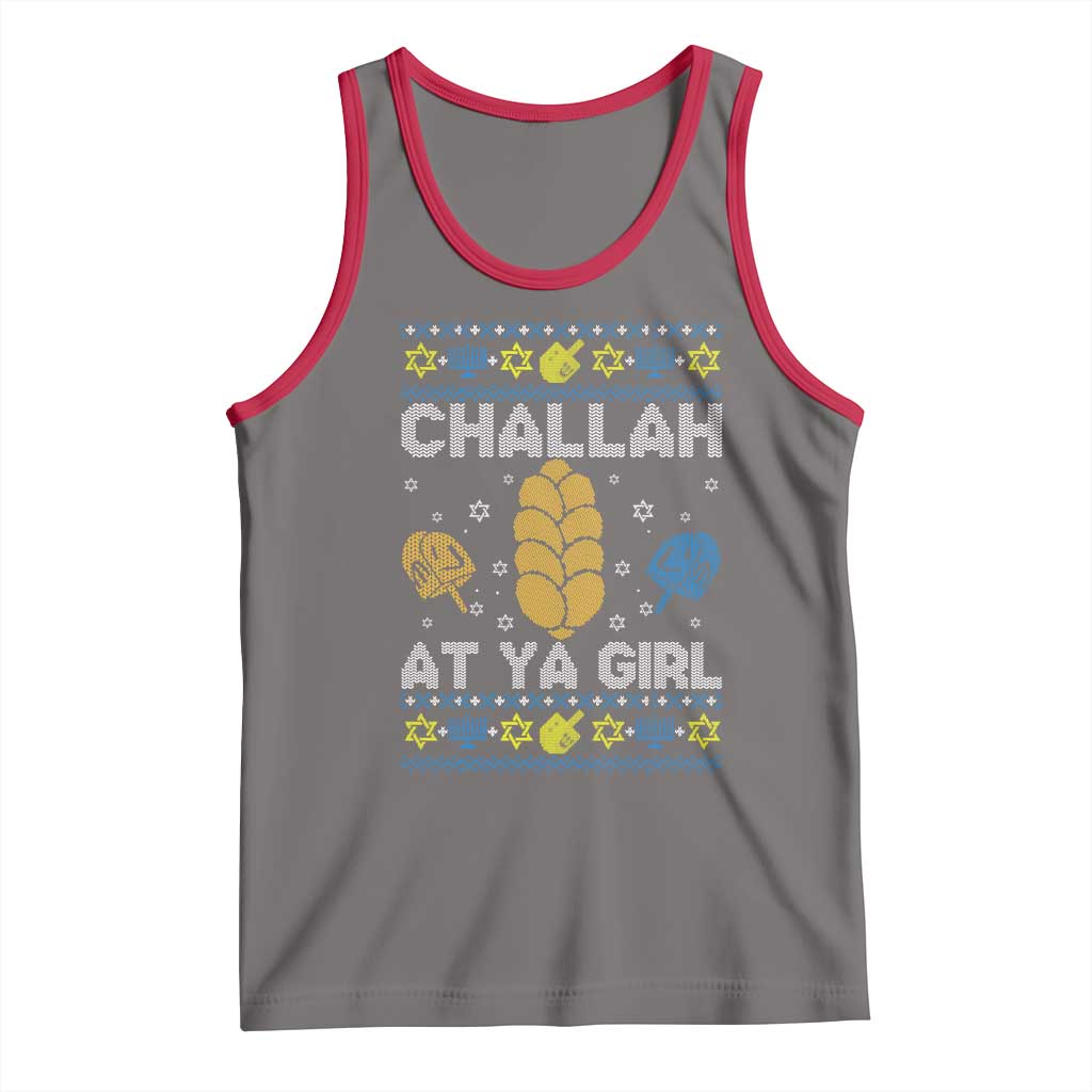 Funny Ugly Hanukkah Tank Top Challah At Ya Girl Matching TS10 Deep Heather Red Print Your Wear