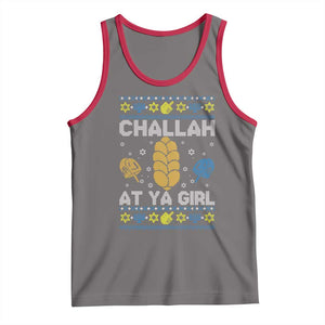 Funny Ugly Hanukkah Tank Top Challah At Ya Girl Matching TS10 Deep Heather Red Print Your Wear