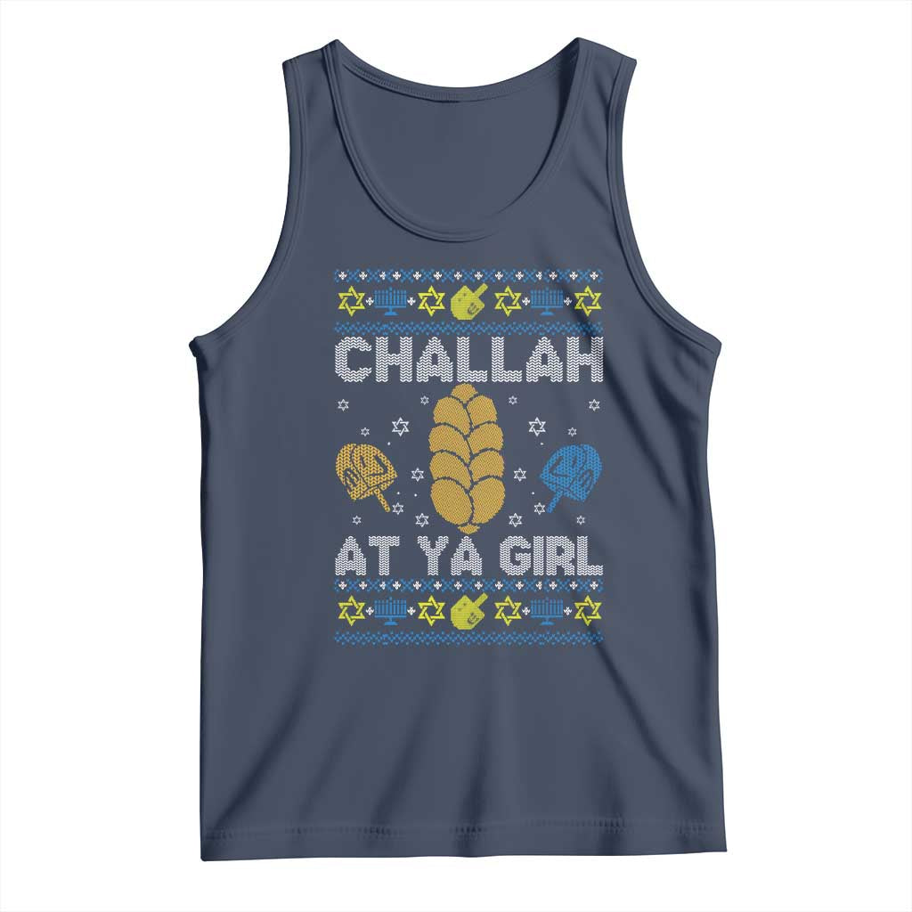Funny Ugly Hanukkah Tank Top Challah At Ya Girl Matching TS10 Navy Print Your Wear