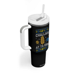 Funny Ugly Hanukkah Tumbler With Handle Challah At Ya Girl Matching TS10 Print Your Wear