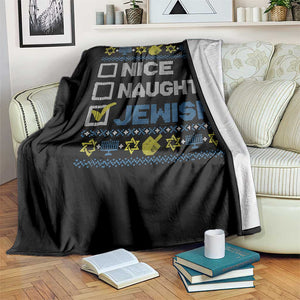 Nice Naughty Jewish Ugly Hanukkah Throw Blanket Chanukah Jew Gift TS10 Print Your Wear