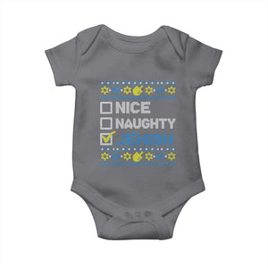 Nice Naughty Jewish Ugly Hanukkah Baby Onesie Chanukah Jew Gift TS10 Charcoal Print Your Wear