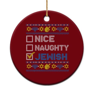 Nice Naughty Jewish Ugly Hanukkah Ceramic Ornament Chanukah Jew Gift TS10 1pc Red Print Your Wear