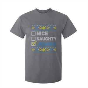 Nice Naughty Jewish Ugly Hanukkah T Shirt For Kid Chanukah Jew Gift TS10 Charcoal Print Your Wear