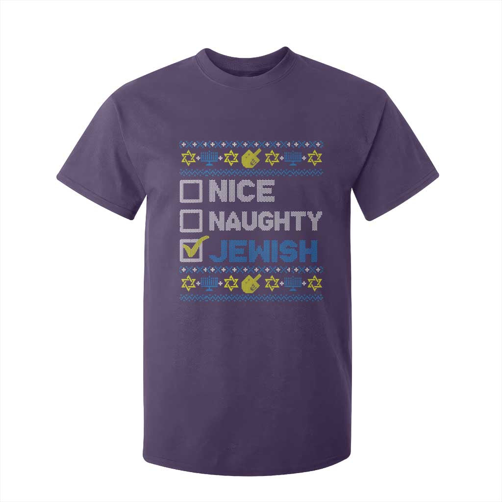 Nice Naughty Jewish Ugly Hanukkah T Shirt For Kid Chanukah Jew Gift TS10 Purple Print Your Wear