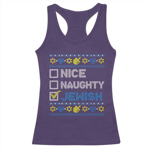 Nice Naughty Jewish Ugly Hanukkah Racerback Tank Top Chanukah Jew Gift TS10 Purple Print Your Wear