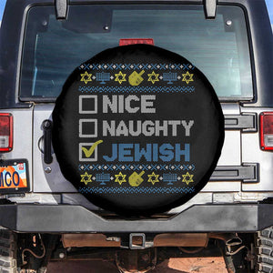 Nice Naughty Jewish Ugly Hanukkah Spare Tire Cover Chanukah Jew Gift TS10 No hole Black Print Your Wear
