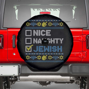 Nice Naughty Jewish Ugly Hanukkah Spare Tire Cover Chanukah Jew Gift TS10 Black Print Your Wear